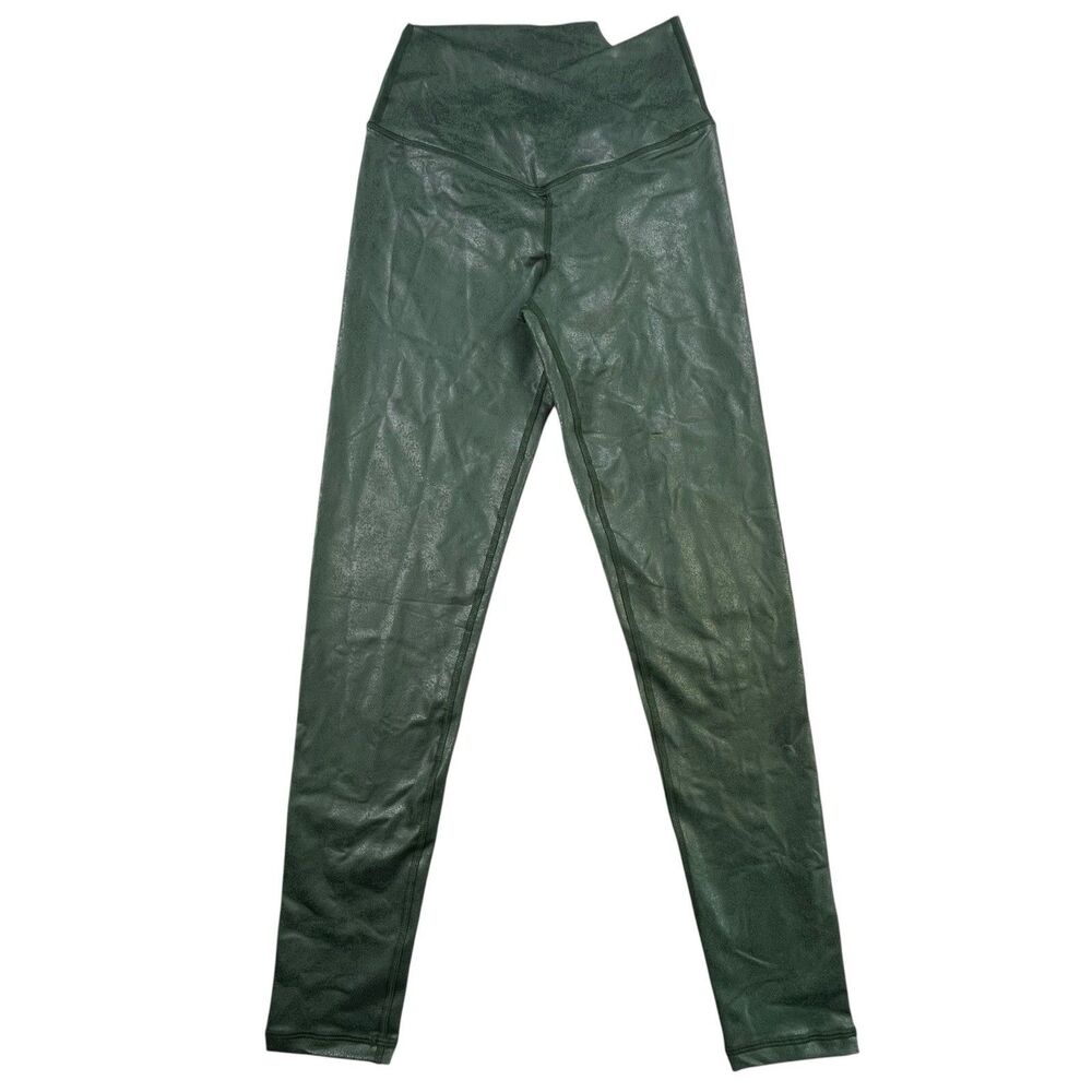 OFFLINE by Aerie Leggings Size Medium Green Faux Leather Athleisure NEW